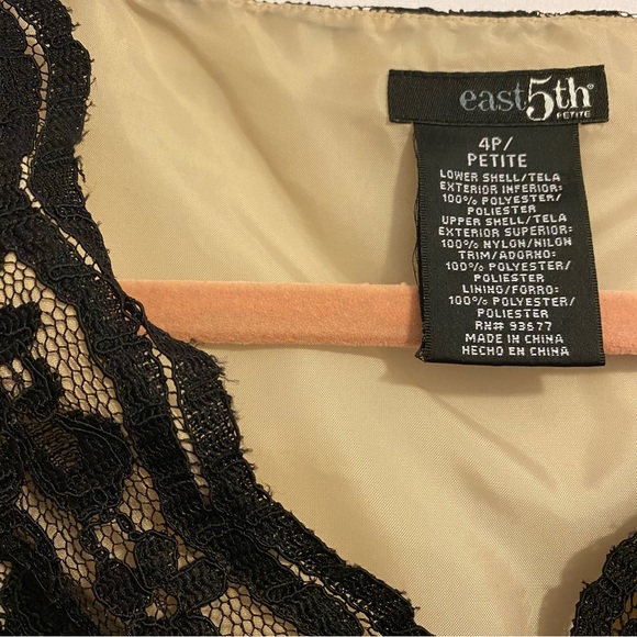 East 5th petite Black Dress with lace top Size 4P - Picture 5 of 7